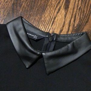 Faux leather collar Zara top